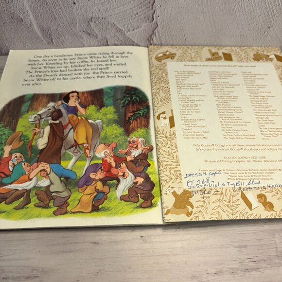 5 for $15📕Walt Disneys Snow White and the Seven Dwarfs Golden Book (SKU: 236MI) - Picture 4 of 7
